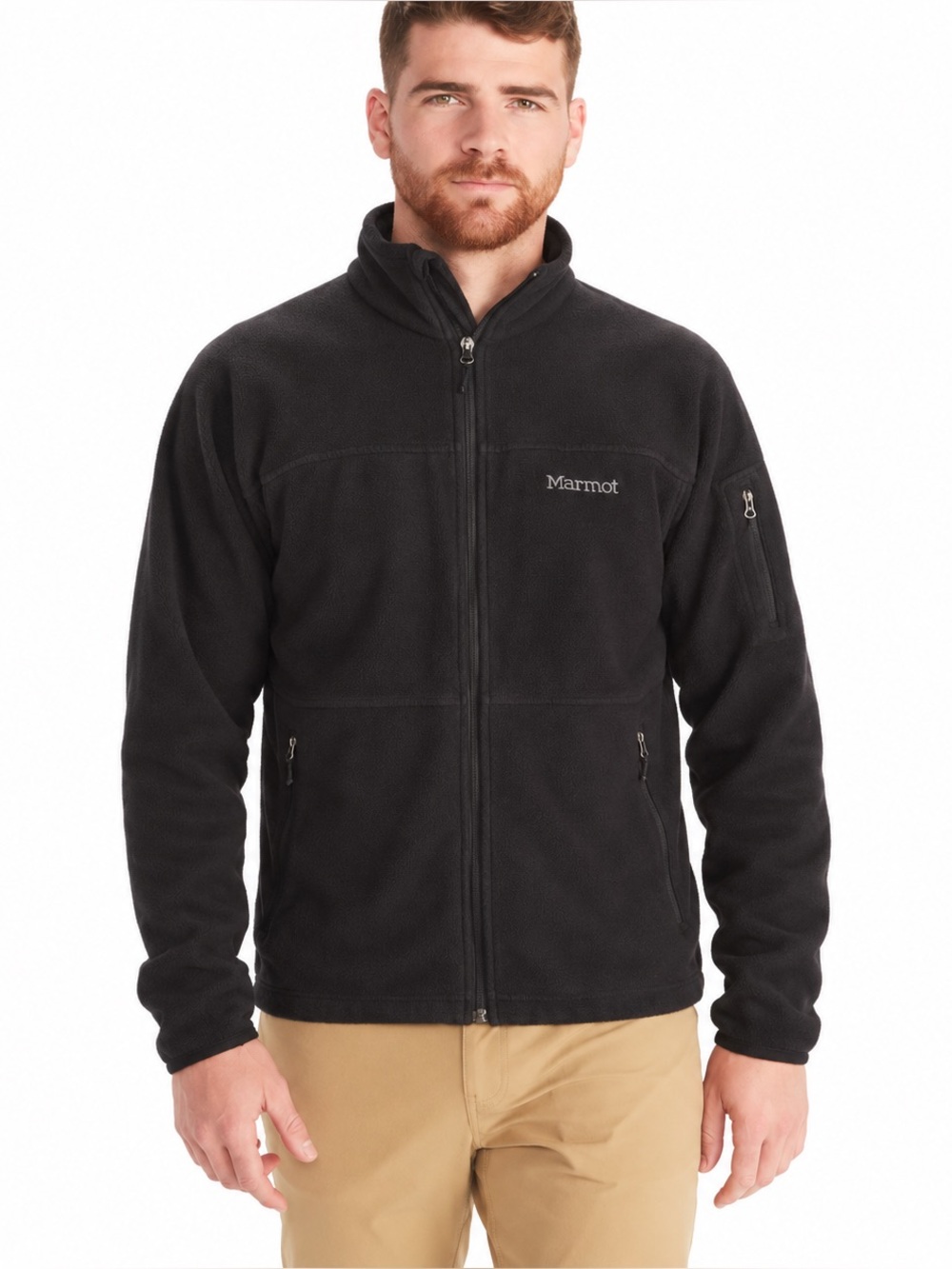 Marmot Polartec Fleece Jacket Black Full Zip Men’s XL